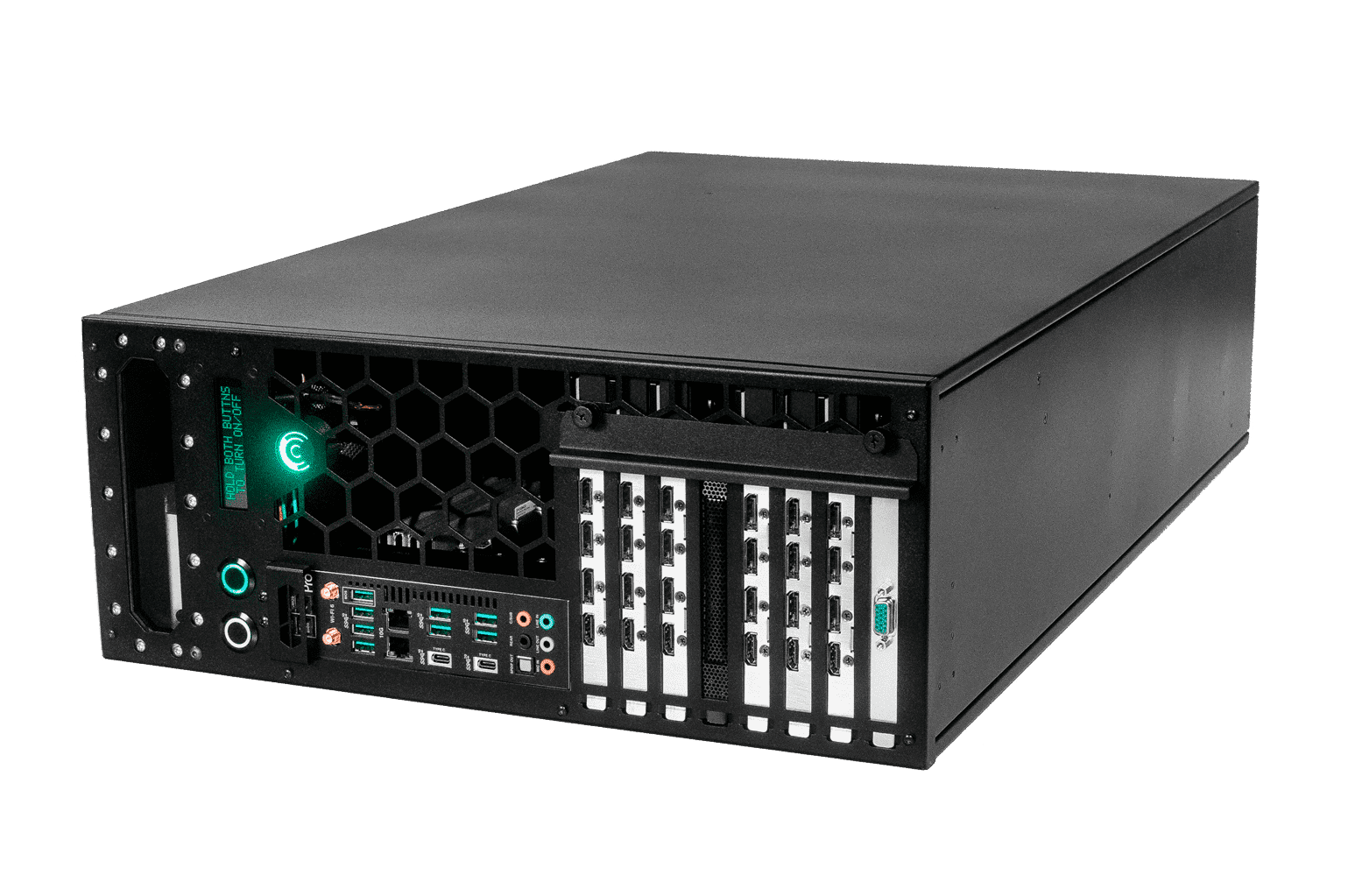 Comino GRANDO RM GPU Server Liquid Cooled 6x4090 back 45