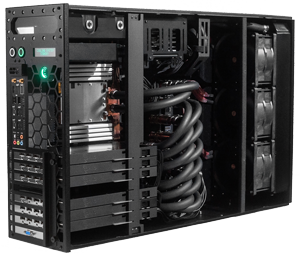 Comino GRANDO RM GPU Server Liquid Cooled 6x4090 front